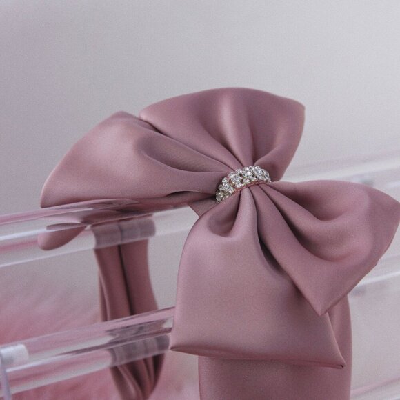 Pink Bow with Rhinestone Headband - Picture 2 of 2